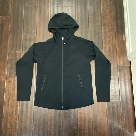 Black Hooded Long Sleeve Shirt